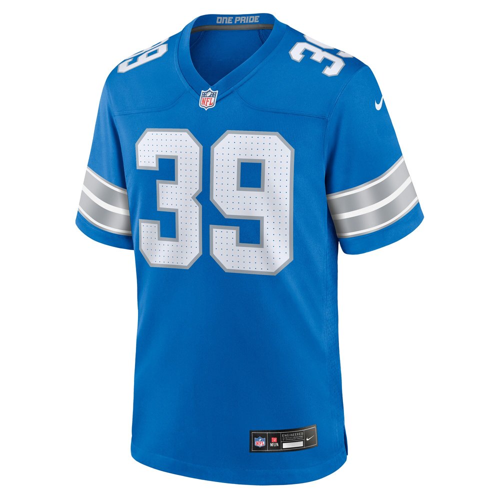 Men's Detroit Lions Morice Norris  Blue Game Jersey Men's Detroit Lions Morice Norris  Blue Game Jersey