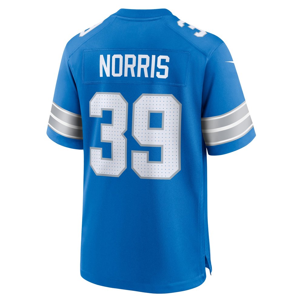 Men's Detroit Lions Morice Norris  Blue Game Jersey Men's Detroit Lions Morice Norris  Blue Game Jersey