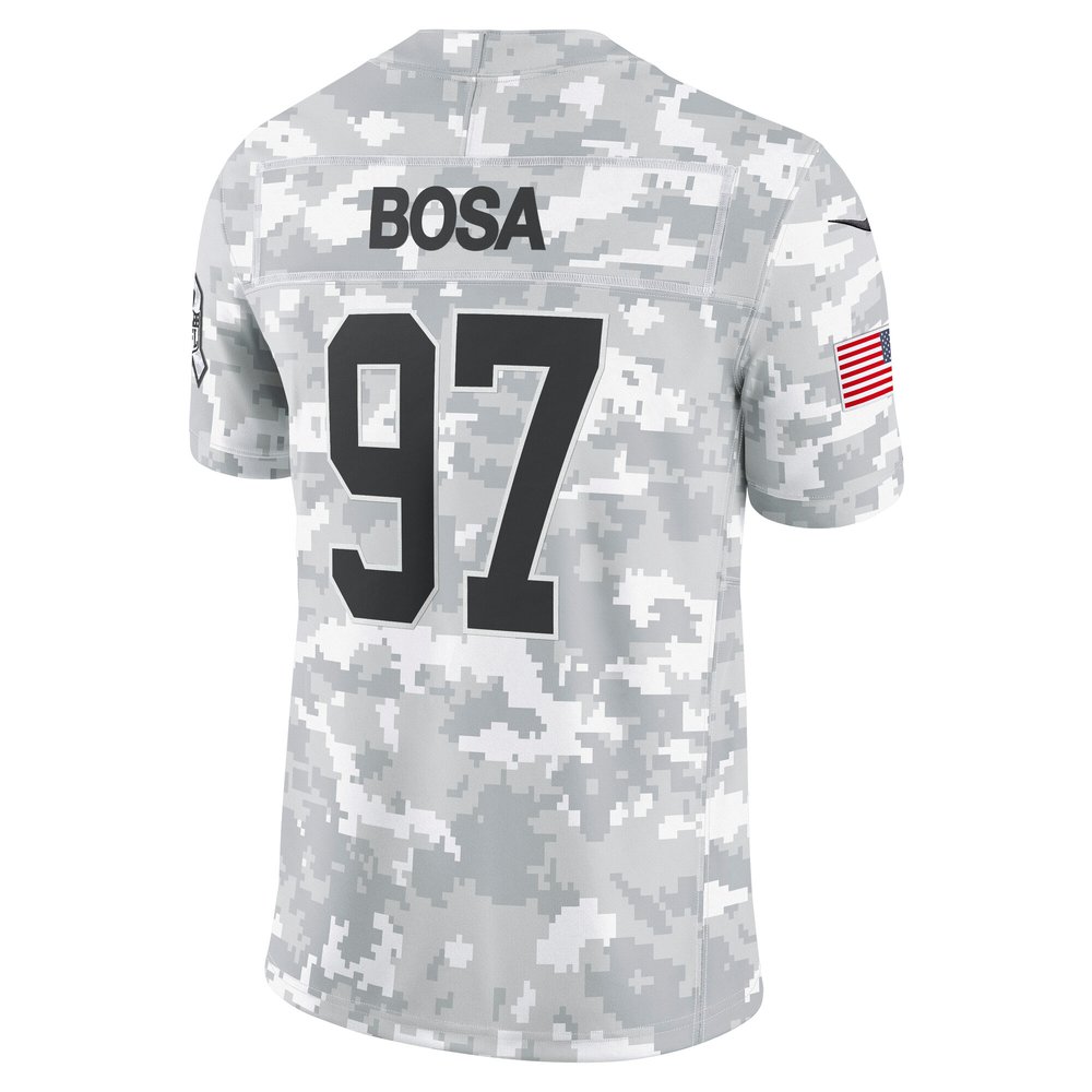 Men's San Francisco 49ers Nick Bosa Arctic Camo 2024 Salute to Service Limited Jersey Men's San Francisco 49ers Nick Bosa Arctic Camo 2024 Salute to Service Limited Jersey
