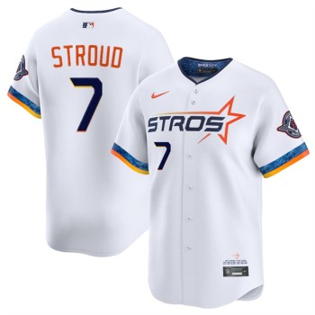 Men's Houston Astros #7 C.J. Stroud White 2025 City Connect Limited Stitched Baseball Jersey Men's Houston Astros #7 C.J. Stroud White 2025 City Connect Limited Stitched Baseball Jersey