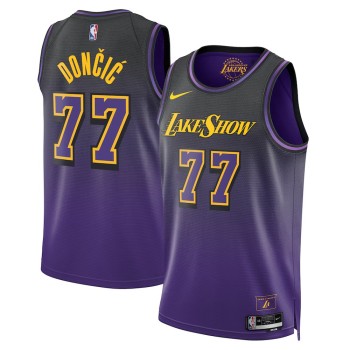 Unisex Los Angeles Lakers #77 Luka Doncic Purple Swingman City Edition Jersey Unisex Los Angeles Lakers #77 Luka Doncic Purple Swingman City Edition Jersey