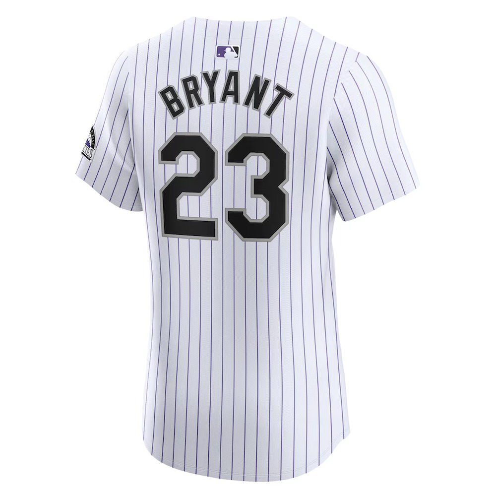 Men's Colorado Rockies #23 Kris Bryant Nike White Home Elite Jersey Men's Colorado Rockies #23 Kris Bryant Nike White Home Elite Jersey