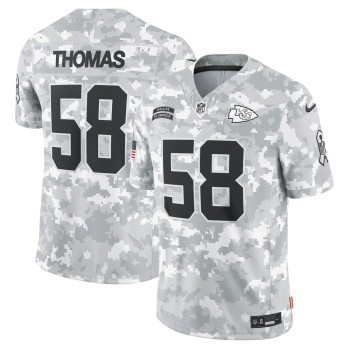 Men's Kansas City Chiefs Derrick Thomas Arctic Camo 2024 Salute to Service Retired Player Limited Jersey Men's Kansas City Chiefs Derrick Thomas Arctic Camo 2024 Salute to Service Retired Player Limited Jersey
