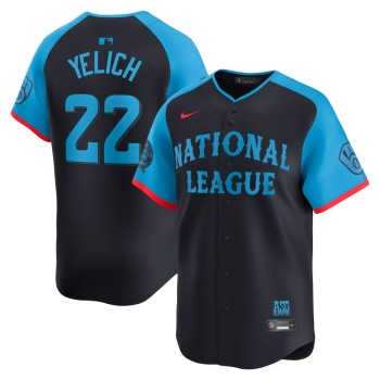 Men's National League Christian Yelich Navy 2024 MLB All-Star Game Limited Player Jersey Men's National League Christian Yelich Navy 2024 MLB All-Star Game Limited Player Jersey