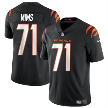 Men's Cincinnati Bengals #71 Amarius Mims Black 2024 Draft Vapor Untouchable Limited Stitched Jersey Men's Cincinnati Bengals #71 Amarius Mims Black 2024 Draft Vapor Untouchable Limited Stitched Jersey