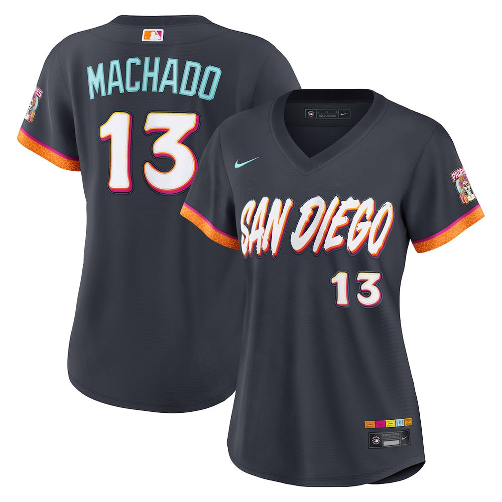 Women's San Diego Padres #13 Manny Machado Nike Obsidian 2026 City Connect Stadium Jersey