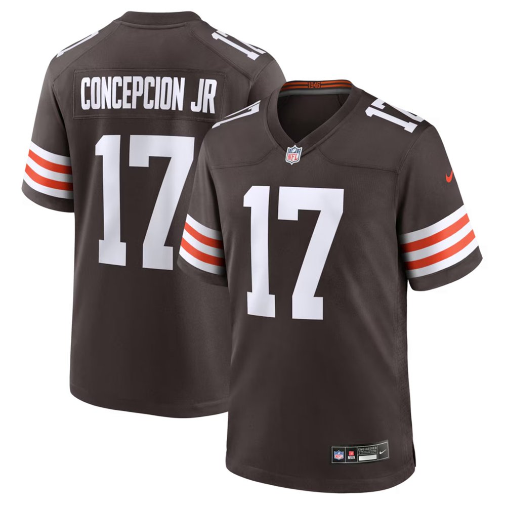 Men's Cleveland Browns #17 KC Concepcion Brown 2026 NFL Draft Game Jersey
