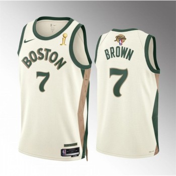 Men's Boston Celtics #7 Jaylen Brown 2024 Finals Champions City Edition Stitched Basketball Jersey Men's Boston Celtics #7 Jaylen Brown 2024 Finals Champions City Edition Stitched Basketball Jersey