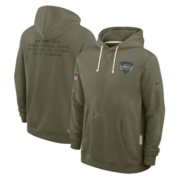 Men's New York Jets Olive 2025 Salute to Service Pullover Hoodie