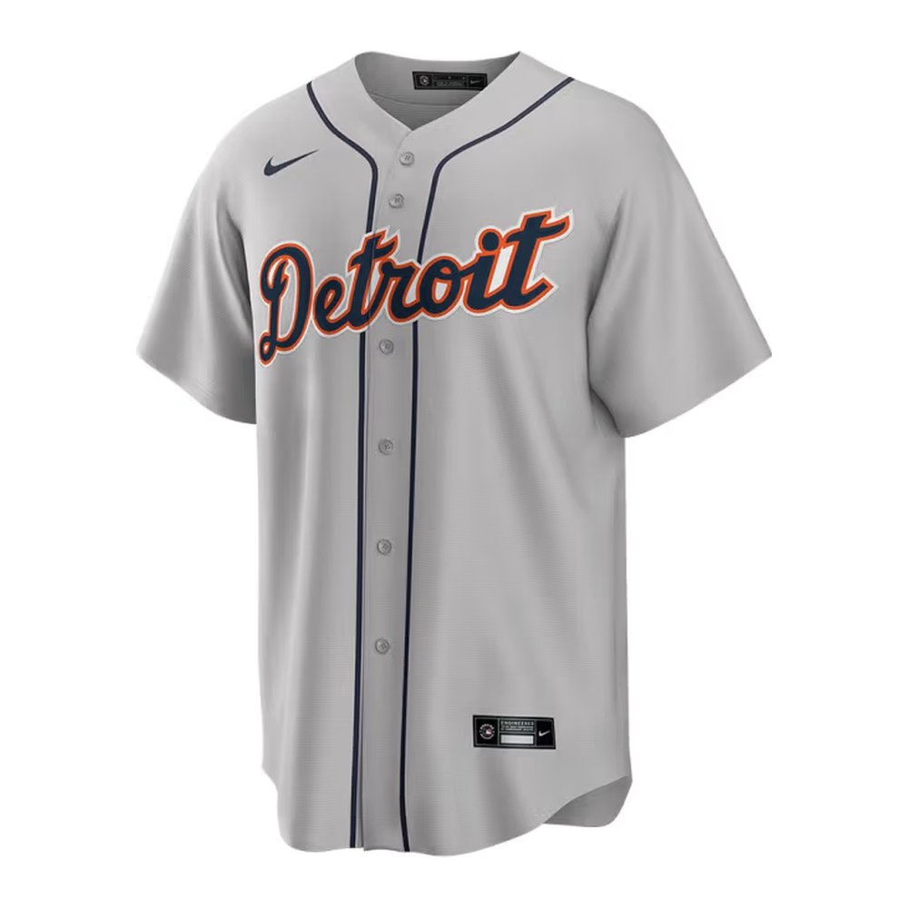 Men's Detroit Tigers #31 Riley Greene Nike Gray Home Replica Jersey Men's Detroit Tigers #31 Riley Greene Nike Gray Home Replica Jersey