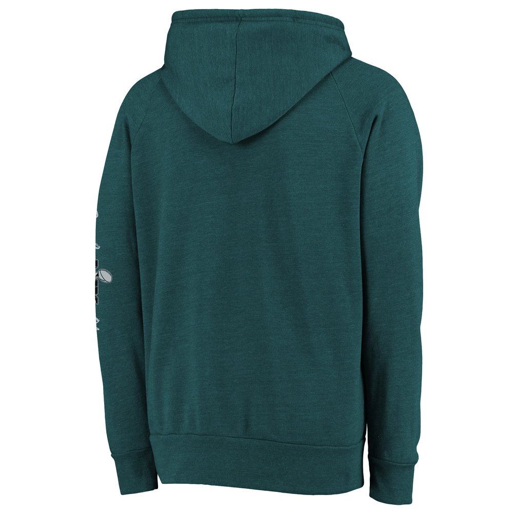 Men's Philadelphia Eagles Threads Midnight Green Super Bowl LIX Champions Sonder Tri-Blend Pullover Hoodie Men's Philadelphia Eagles Threads Midnight Green Super Bowl LIX Champions Sonder Tri-Blend Pullover Hoodie