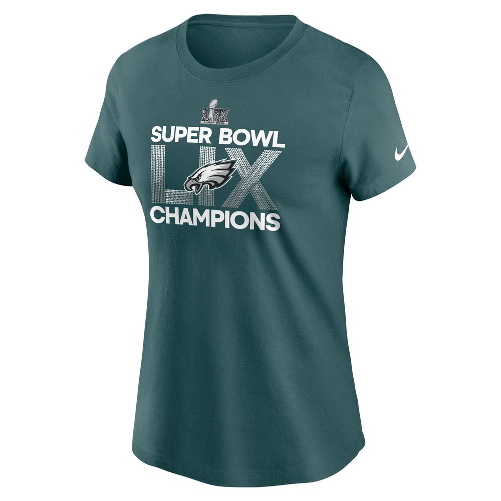 Women's Philadelphia Eagles  Midnight Green Super Bowl LIX Champions T-Shirt Women's Philadelphia Eagles  Midnight Green Super Bowl LIX Champions T-Shirt