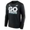 Men's Philadelphia Eagles Black Super Bowl LIX Champions On Top Go Birds Long Sleeve T-Shirt Men's Philadelphia Eagles Black Super Bowl LIX Champions On Top Go Birds Long Sleeve T-Shirt