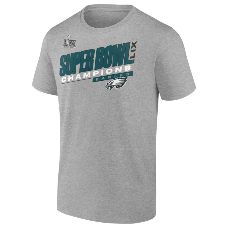 Men's Philadelphia Eagles Heather Gray Super Bowl LIX Champions Counting Points Score T-Shirt Men's Philadelphia Eagles Heather Gray Super Bowl LIX Champions Counting Points Score T-Shirt