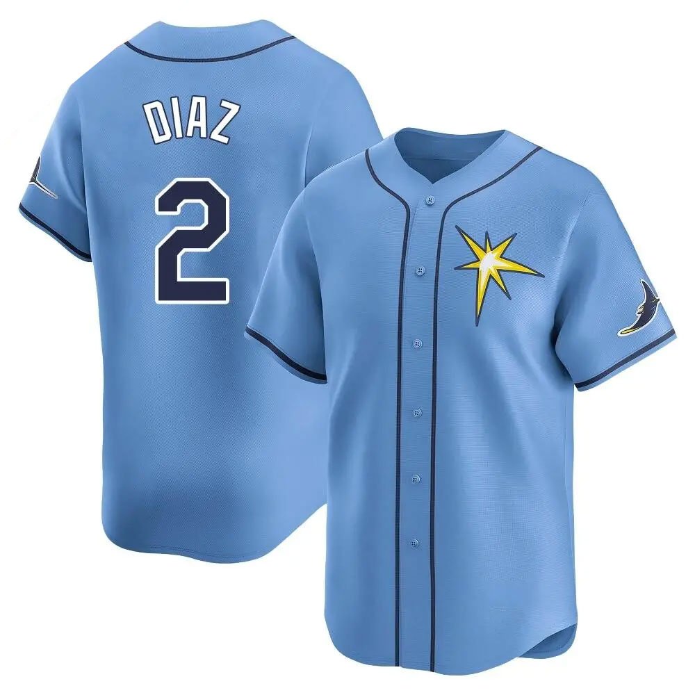 Men's Tampa Bay Rays #2 Yandy Diaz Blue Home Elite Player Jersey