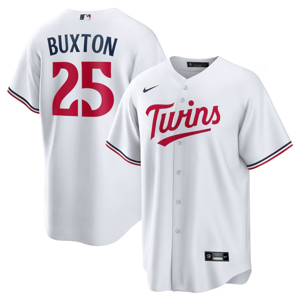 Men's Minnesota Twins #25 Byron Buxton White Home Replica Jersey