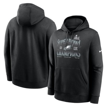 Men's Philadelphia Eagles Black Super Bowl LIX Champions 90's Retro Pullover Hoodie Men's Philadelphia Eagles Black Super Bowl LIX Champions 90's Retro Pullover Hoodie
