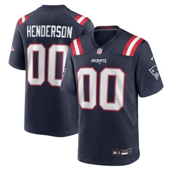 Men's New England Patriots #00 TreVeyon Henderson Nike Navy 2025 NFL Draft Game Jersey Men's New England Patriots #00 TreVeyon Henderson Nike Navy 2025 NFL Draft Game Jersey