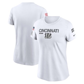 Women's Cincinnati Bengals  White 2024 Salute To Service Legend Performance T-Shirt