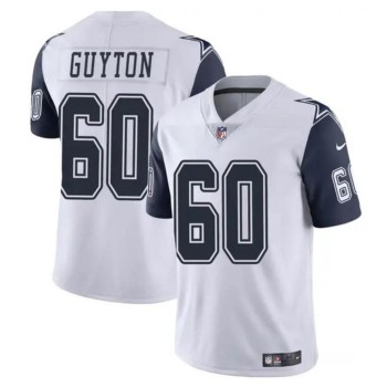 Youth Dallas Cowboys #60 Tyler Guyton White 2024 Draft Color Rush Limited Stitched Football Jersey Youth Dallas Cowboys #60 Tyler Guyton White 2024 Draft Color Rush Limited Stitched Football Jersey