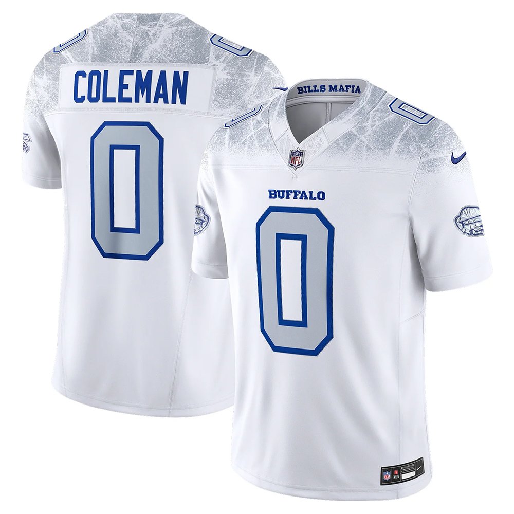 Men's Buffalo Bills #0 Keon Coleman White Rivalries Collection F.U.S.E. Vapor Limited Stitched Jersey
