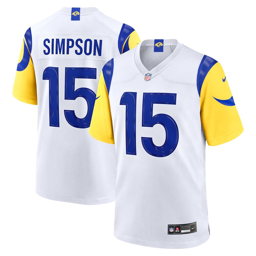 Youth Los Angeles Rams Ty Simpson White 2026 NFL Draft Game Jersey