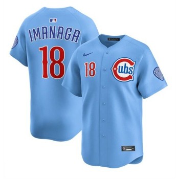 Men's Chicago Cubs #18 Shota Imanaga Blue 2024/25 2nd Alternate Limited Stitched Baseball Jersey Men's Chicago Cubs #18 Shota Imanaga Blue 2024/25 2nd Alternate Limited Stitched Baseball Jersey