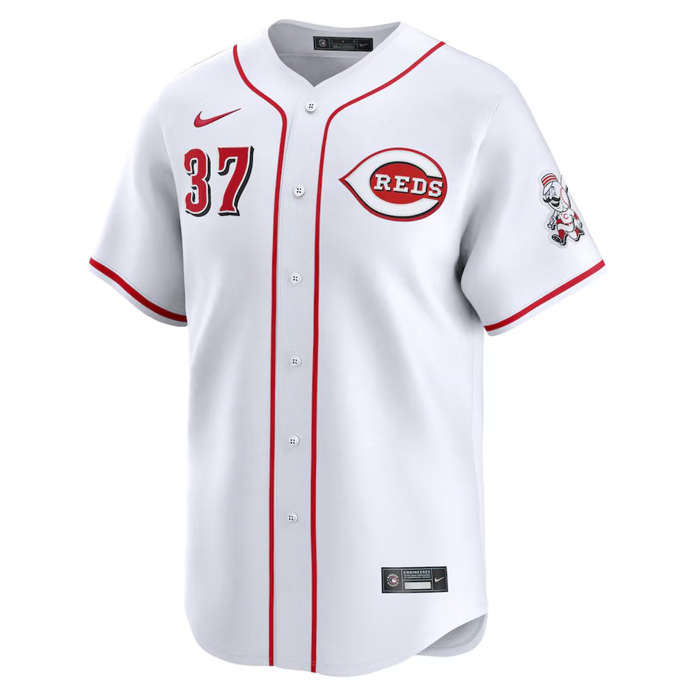 Men's Cincinnati Reds #37 Tyler Stephenson Nike White Home Limited Player Jersey Men's Cincinnati Reds #37 Tyler Stephenson Nike White Home Limited Player Jersey