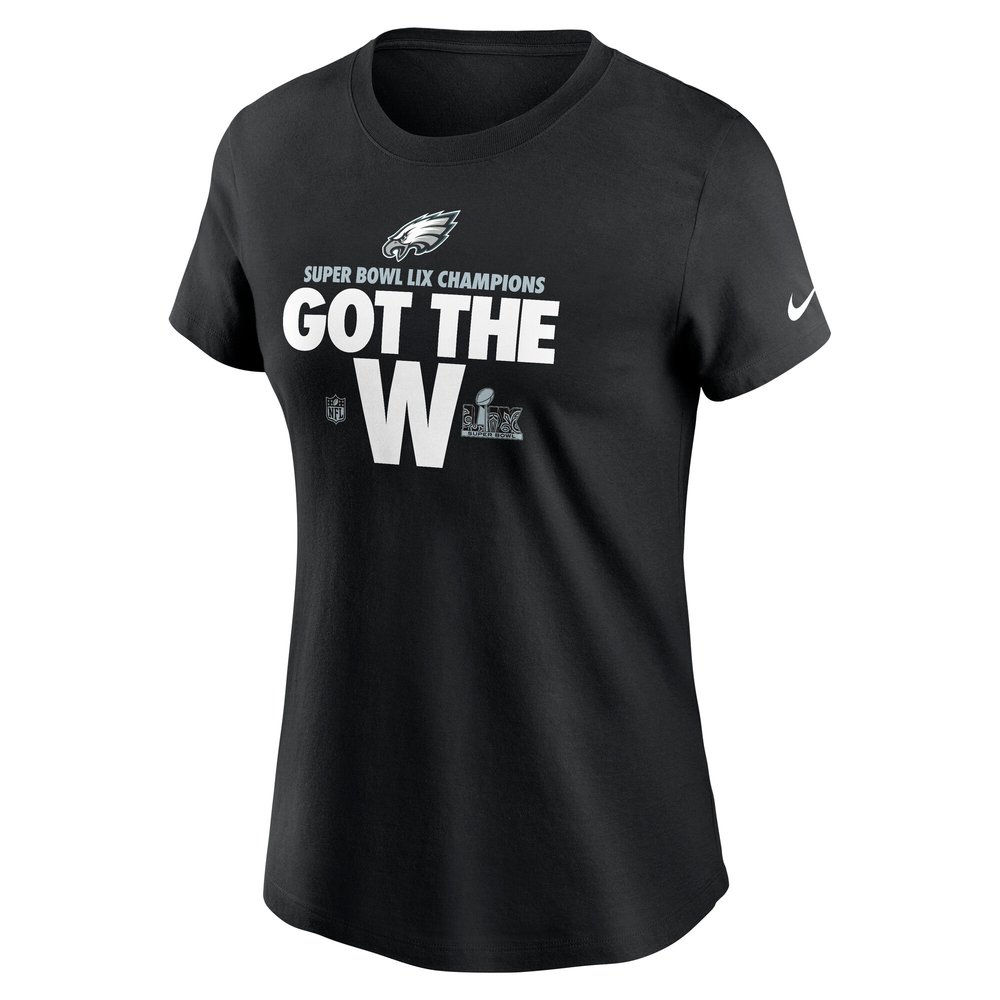 Women's Philadelphia Eagles  Black Super Bowl LIX Champions Parade T-Shirt Women's Philadelphia Eagles  Black Super Bowl LIX Champions Parade T-Shirt