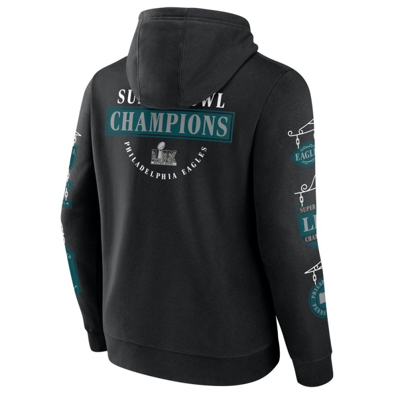 Men's Philadelphia Eagles Black Super Bowl LIX Champions Big & Tall Pullover Hoodie Men's Philadelphia Eagles Black Super Bowl LIX Champions Big & Tall Pullover Hoodie