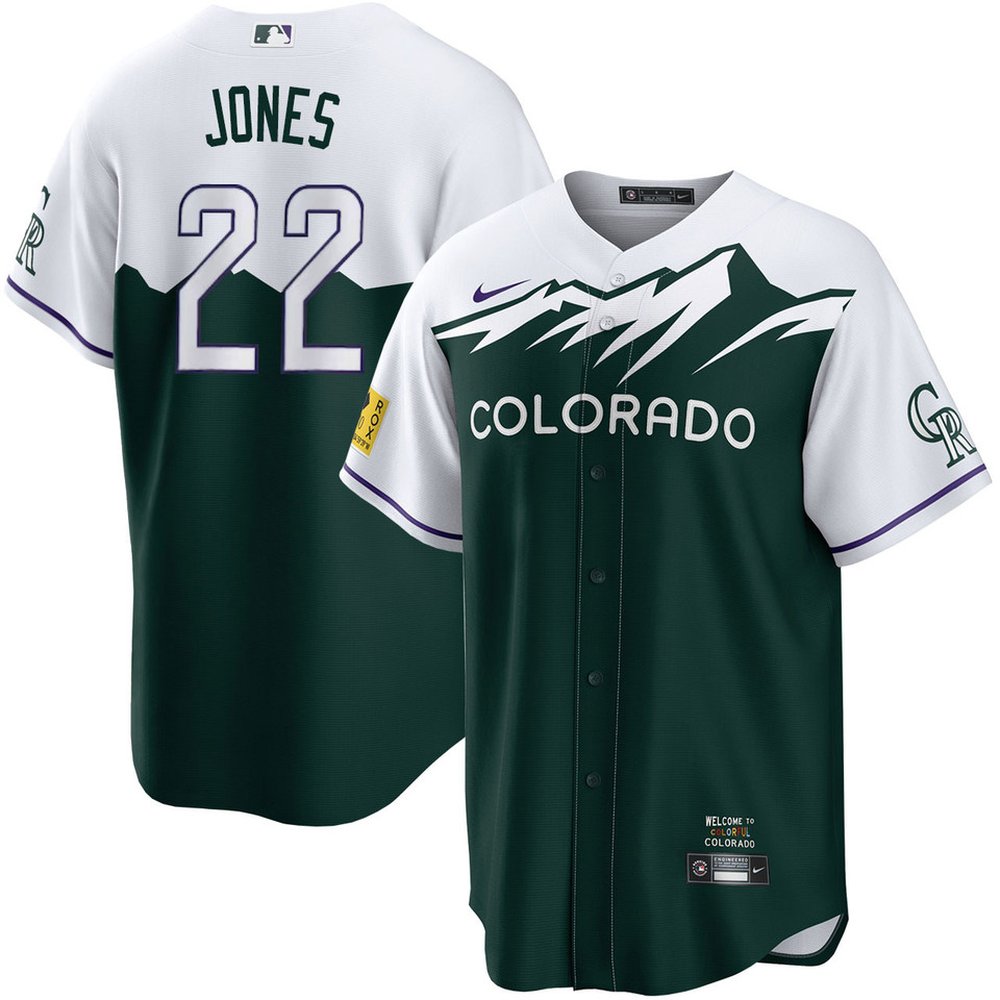 Men's Colorado Rockies #22 Nolan Jones Nike Green Home Replica Jersey