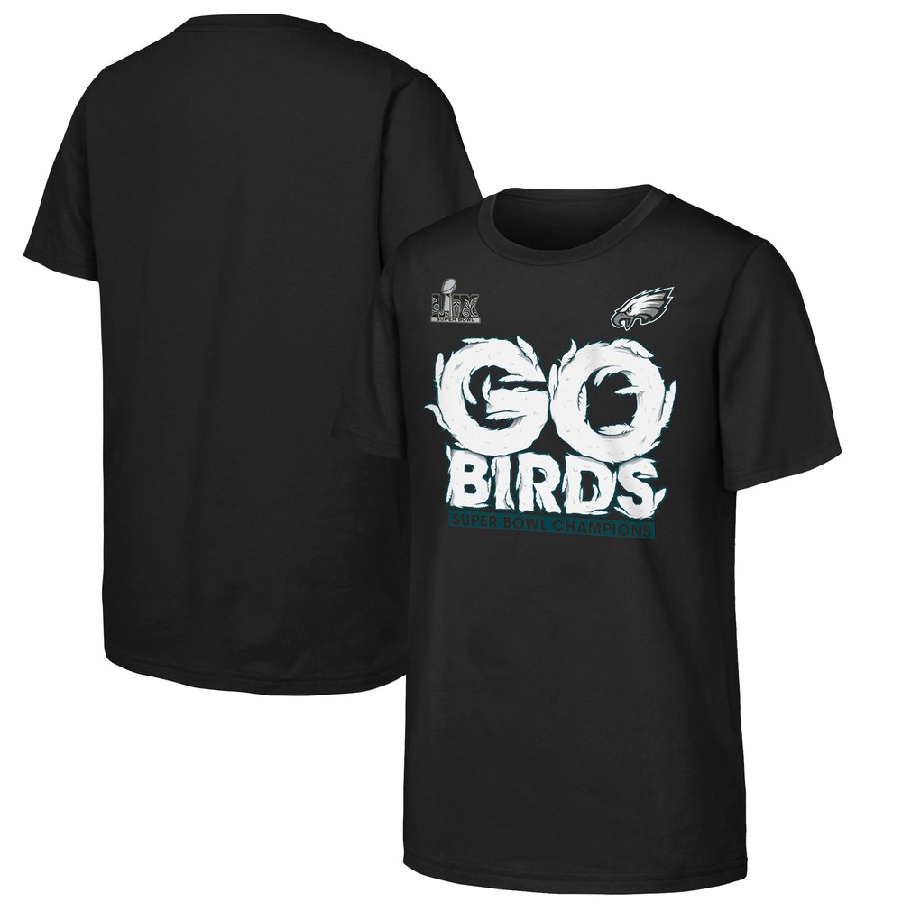 Youth Philadelphia Eagles  Black Super Bowl LIX Champions Local T-Shirt