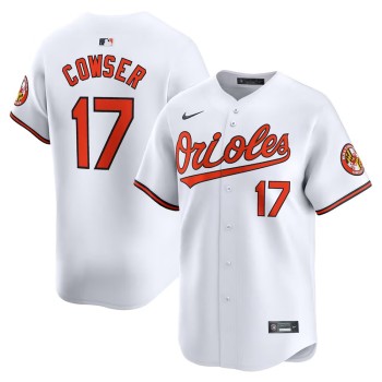 Men's Baltimore Orioles #17 Colton Cowser White Home Limited Player Jersey Men's Baltimore Orioles #17 Colton Cowser White Home Limited Player Jersey