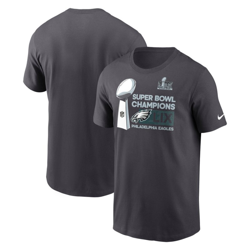 Men's Philadelphia Eagles Anthracite Super Bowl LIX Champions Locker Room Trophy Collection T-Shirt Men's Philadelphia Eagles Anthracite Super Bowl LIX Champions Locker Room Trophy Collection T-Shirt