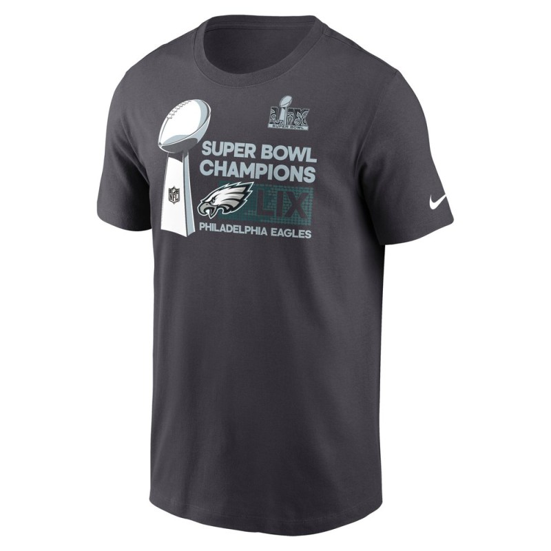 Men's Philadelphia Eagles Anthracite Super Bowl LIX Champions Locker Room Trophy Collection T-Shirt Men's Philadelphia Eagles Anthracite Super Bowl LIX Champions Locker Room Trophy Collection T-Shirt