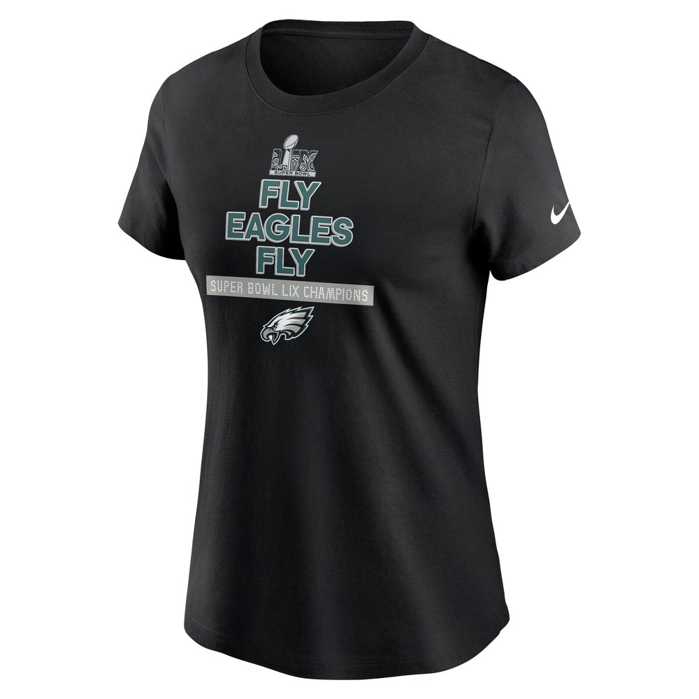 Women's Philadelphia Eagles  Black Super Bowl LIX Champions Local T-Shirt Women's Philadelphia Eagles  Black Super Bowl LIX Champions Local T-Shirt