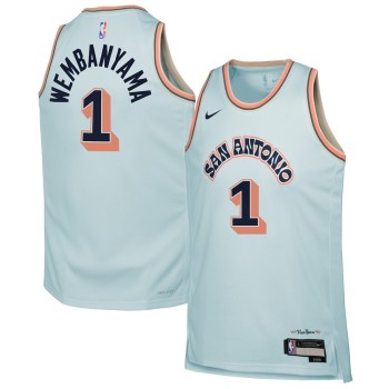 Youth San Antonio Spurs Victor Wembanyama Light Blue 2024/25 Swingman Player Jersey - City Edition Youth San Antonio Spurs Victor Wembanyama Light Blue 2024/25 Swingman Player Jersey - City Edition