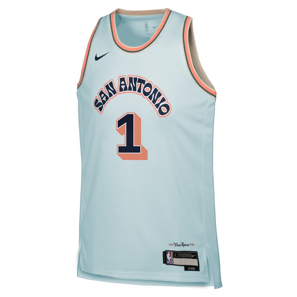 Youth San Antonio Spurs Victor Wembanyama Light Blue 2024/25 Swingman Player Jersey - City Edition Youth San Antonio Spurs Victor Wembanyama Light Blue 2024/25 Swingman Player Jersey - City Edition