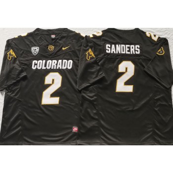 Men's Colorado Buffaloes Black #2 Sanders Stitched Jersey Men's Colorado Buffaloes Black #2 Sanders Stitched Jersey
