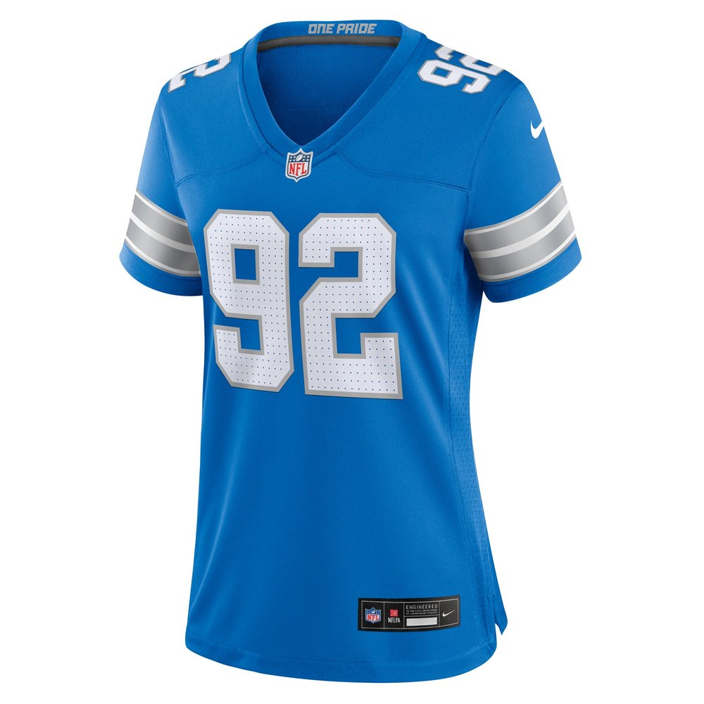 Women's Detroit Lions Marcus Davenport  Blue Team Game Jersey Women's Detroit Lions Marcus Davenport  Blue Team Game Jersey