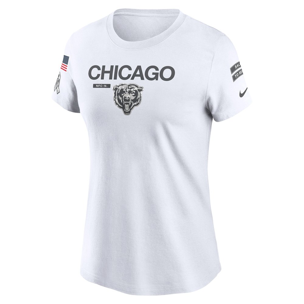 Women's Chicago Bears  White 2024 Salute To Service Legend Performance T-Shirt