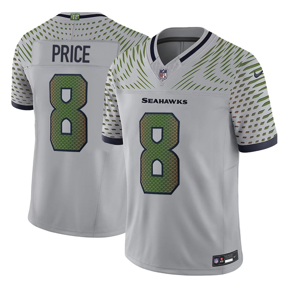 Men's Seattle Seahawks #8 Jadarian Price Gray 2026 NFL Draft Rivalries Collection Vapor F.U.S.E. Limited Jersey