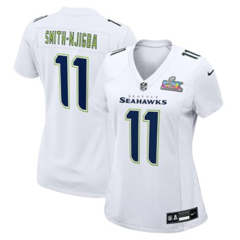 Women's Seattle Seahawks #11 Jaxon Smith-Njigba White Super Bowl LX Patch Tundra Fashion Game Jersey Women's Seattle Seahawks #11 Jaxon Smith-Njigba White Super Bowl LX Patch Tundra Fashion Game Jersey