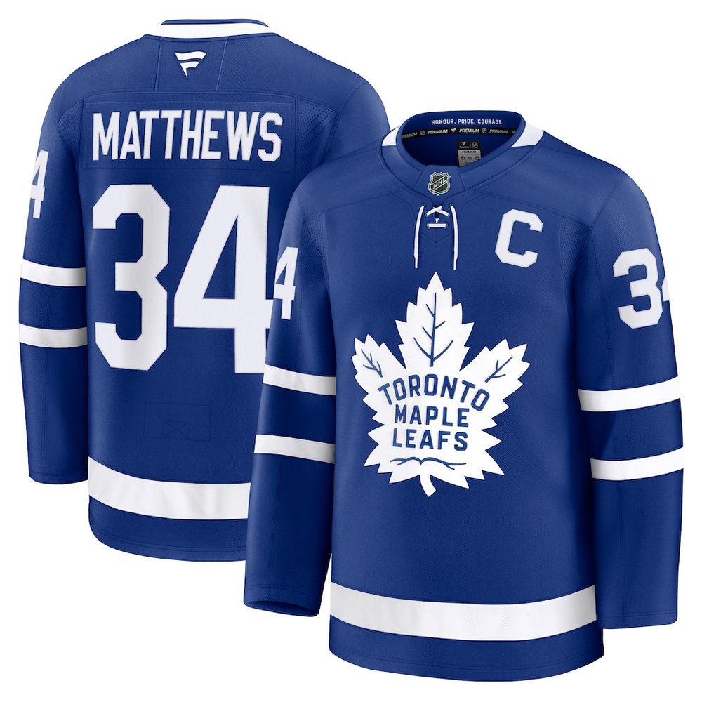 Youth Toronto Maple Leafs #34 Auston Matthews Blue Captain Patch Home Jersey