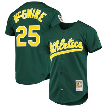 Men's Oakland Athletics #25 Mark McGwire Green 1997 Cooperstown Collection Authentic Jersey Men's Oakland Athletics #25 Mark McGwire Green 1997 Cooperstown Collection Authentic Jersey