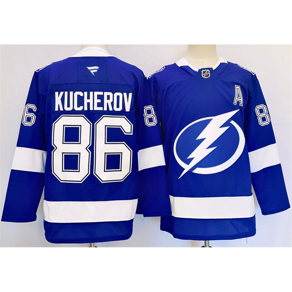 Men's Tampa Bay Lightning #86 Nikita Kucherov 2024-25 Blue Stitched Premium Jersey Men's Tampa Bay Lightning #86 Nikita Kucherov 2024-25 Blue Stitched Premium Jersey