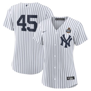 Women's New York Yankees #45 Gerrit Cole White 2024 World Series Home Replica Player Jersey Women's New York Yankees #45 Gerrit Cole White 2024 World Series Home Replica Player Jersey