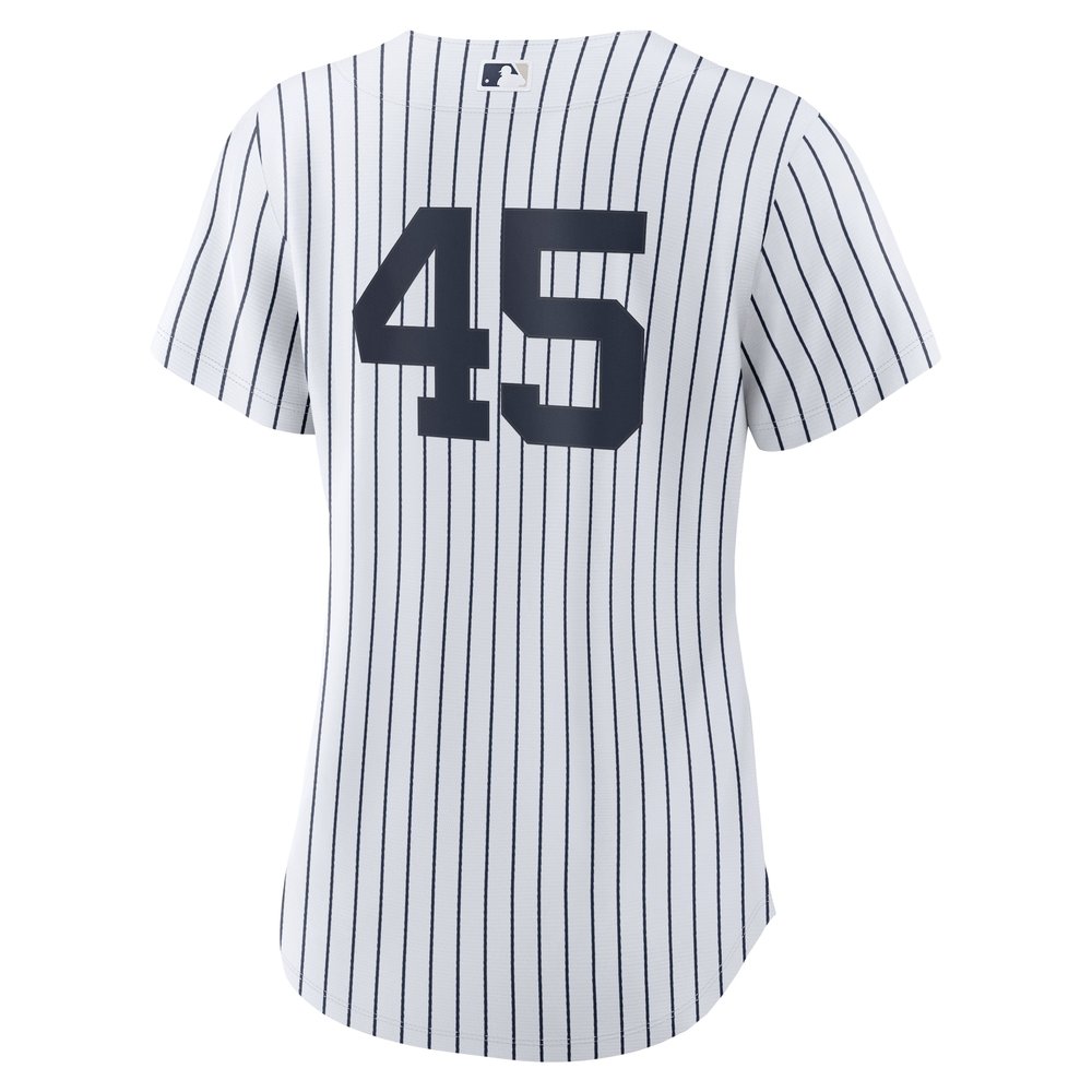 Women's New York Yankees #45 Gerrit Cole White 2024 World Series Home Replica Player Jersey