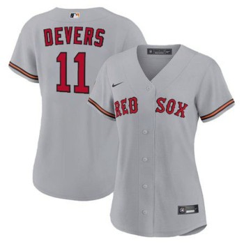 Women's Boston Red Sox #11 Rafael Devers Nike Gray Home Replica Player Jersey Women's Boston Red Sox #11 Rafael Devers Nike Gray Home Replica Player Jersey