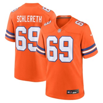 Men's Denver Broncos Mark Schlereth Orange Mile High Collection 1977 Throwback Retired Player Game Jersey Men's Denver Broncos Mark Schlereth Orange Mile High Collection 1977 Throwback Retired Player Game Jersey